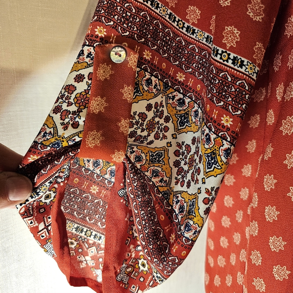 2/$20 West Kei L Bandana Pattern Tie Bottom Top - Picture 6 of 8